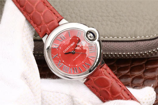 TW卡地亚亲民版中国红，蓝气球系列WSBB0022腕表，好品质，进口西铁城机械机芯 ，牛皮压鳄鱼纹，尺寸：33mm。中国红（红）是中国人 商品图1