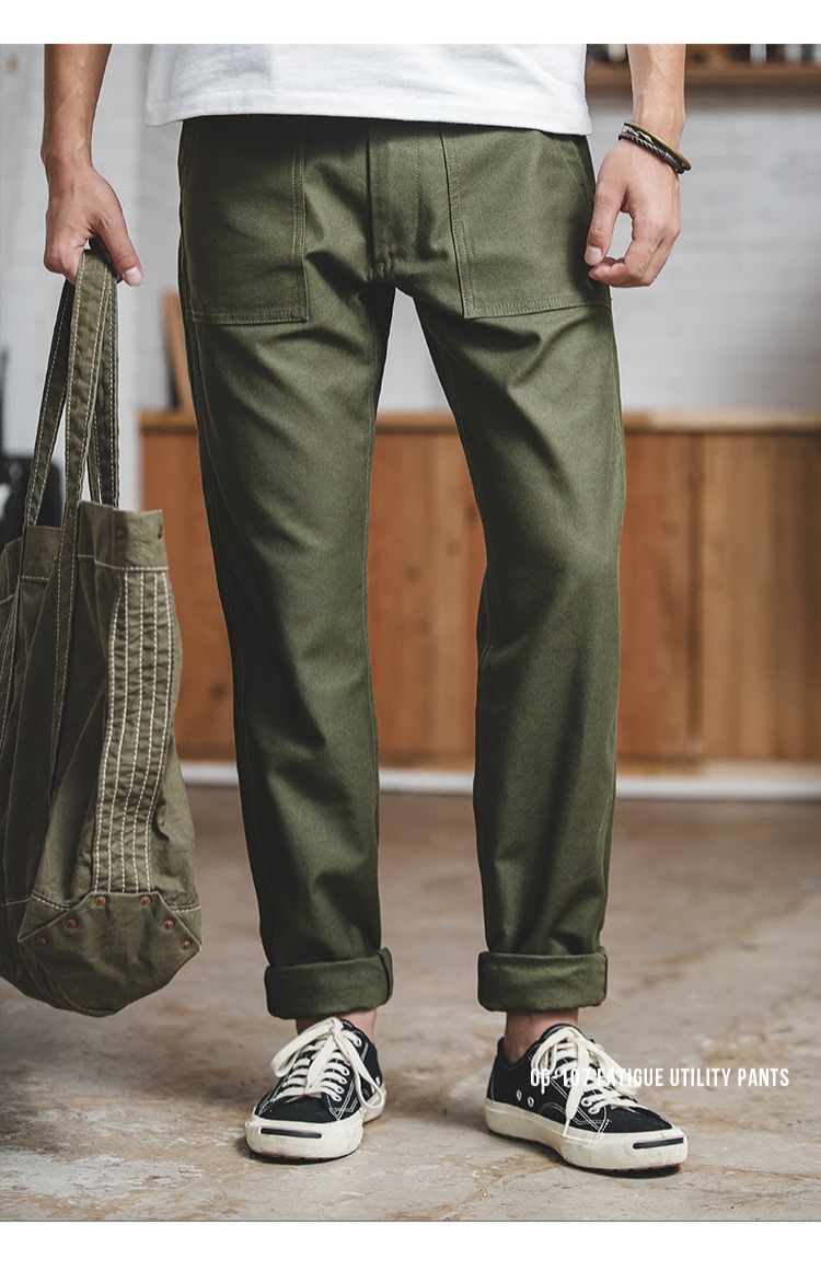 马登工装复古og107军裤阿美咔叽绿色工装裤复刻直筒休闲长裤男