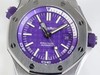 紫色 JF爱彼15710 V9s版，精钢！实测高强度防水200米！进口9015改正品3120机！透底，原装潜水硅胶表带！足够乱真男士手表，自动机械 商品缩略图8