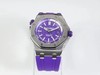 紫色 JF爱彼15710 V9s版，精钢！实测高强度防水200米！进口9015改正品3120机！透底，原装潜水硅胶表带！足够乱真男士手表，自动机械 商品缩略图0