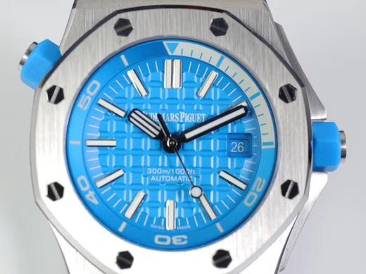 深海之蓝 JF爱彼15710 V9s版，精钢！实测高强度防水200米！进口9015改正品3120机！透底，原装潜水硅胶表带！足够乱真男士手表，自动机械 商品图2