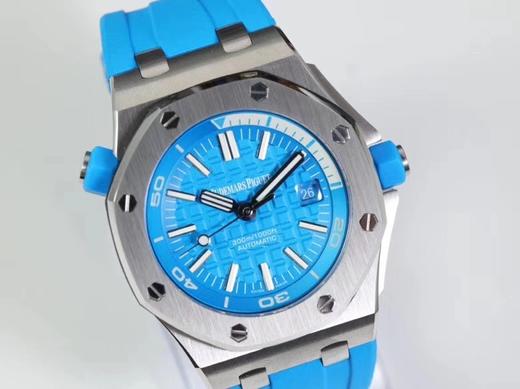 深海之蓝 JF爱彼15710 V9s版，精钢！实测高强度防水200米！进口9015改正品3120机！透底，原装潜水硅胶表带！足够乱真男士手表，自动机械 商品图4