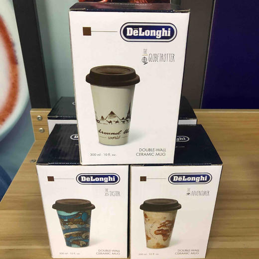 Delonghi/德龙双层陶瓷硅胶杯盖大容量咖啡随行杯创意马克杯   一号二号目前没货哦 商品图4