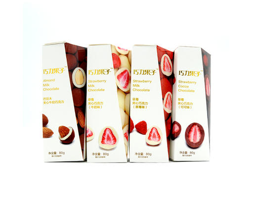 巧力果子办公室小零食巧克力 草莓 巴旦木 牛奶四味可选80g 商品图0