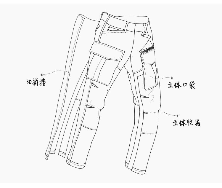 马登工装美式复古军事风工装裤大口袋弯刀ins同款休闲修身长裤男