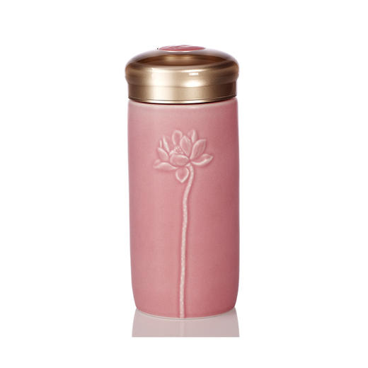 手工描金清心福莲随身杯  双层300ml 商品图1