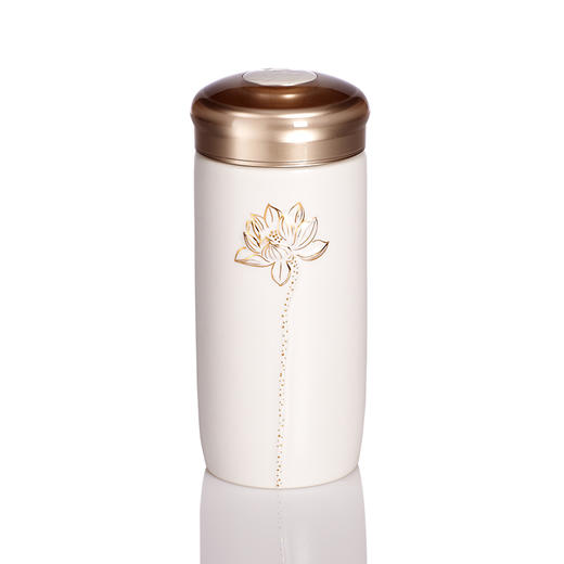 手工描金清心福莲随身杯  双层300ml 商品图3
