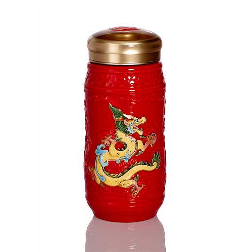 乾坤在握龙随身杯彩釉款 330ml双层 商品图3