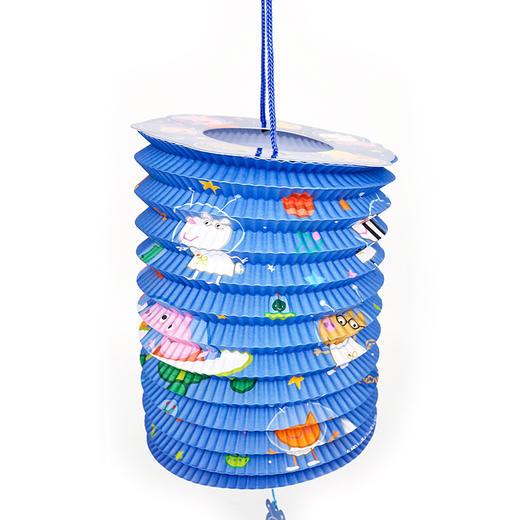 小猪佩奇pp塑料粉纸灯笼蓝纸灯笼(含灯)