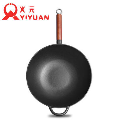 铸味铸铁锅33cm珐琅平底炒锅不易生锈老式家用生铁炒菜锅 商品图1
