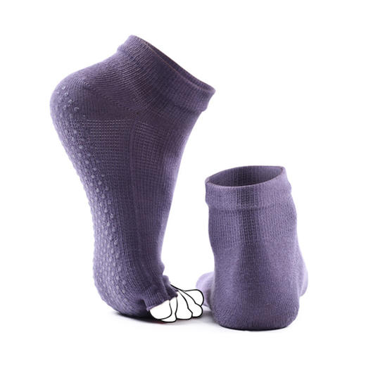 FMR020梵美人瑜伽袜露趾浅灰色蓝莓色灰紫色农夫蓝酱紫色黑色 商品图4