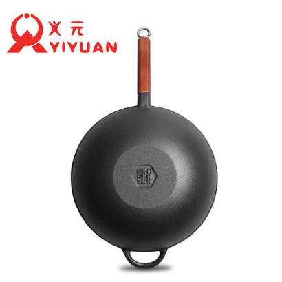铸味铸铁锅33cm珐琅平底炒锅不易生锈老式家用生铁炒菜锅 商品图2
