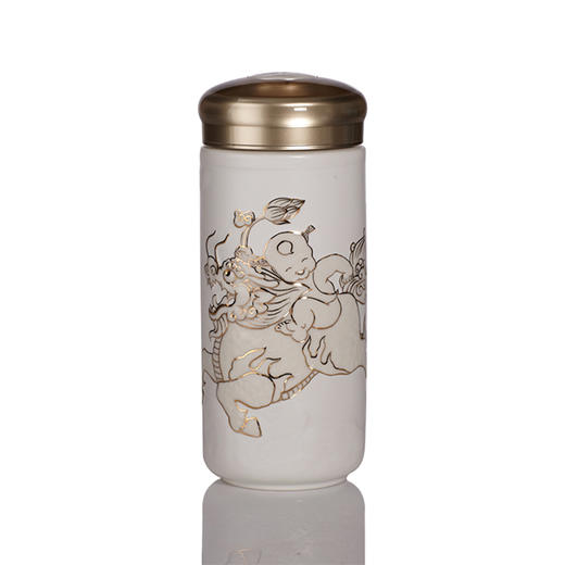 双喜麒麟陶瓷随身杯 双层330ml 商品图1