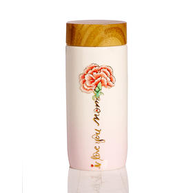 康乃馨随身杯 双层300ml 杯盖刻字