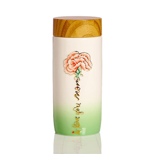 康乃馨随身杯 双层300ml 杯盖刻字 商品图3