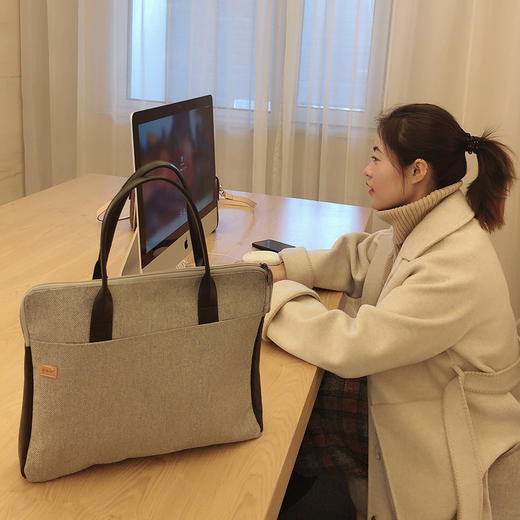 【买麻鞋，雅路人】防脚臭，雅路人男女通用公文包商务休闲手提文件包电脑包 棉麻环保布料 商品图0