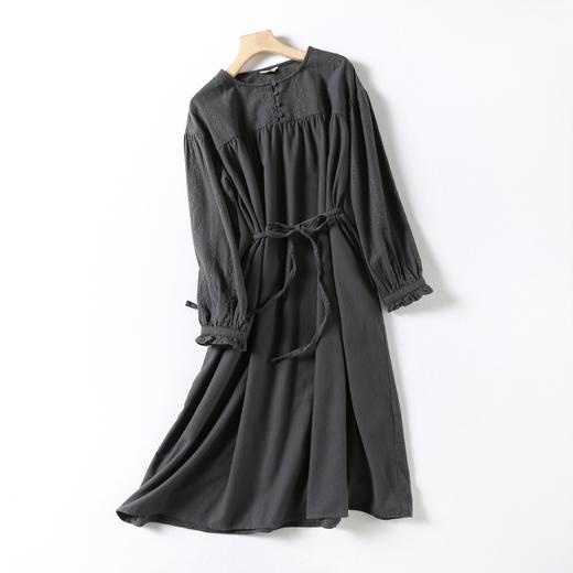 女士休闲时尚百搭舒适简约优雅柔软亲肤全棉连衣裙010339