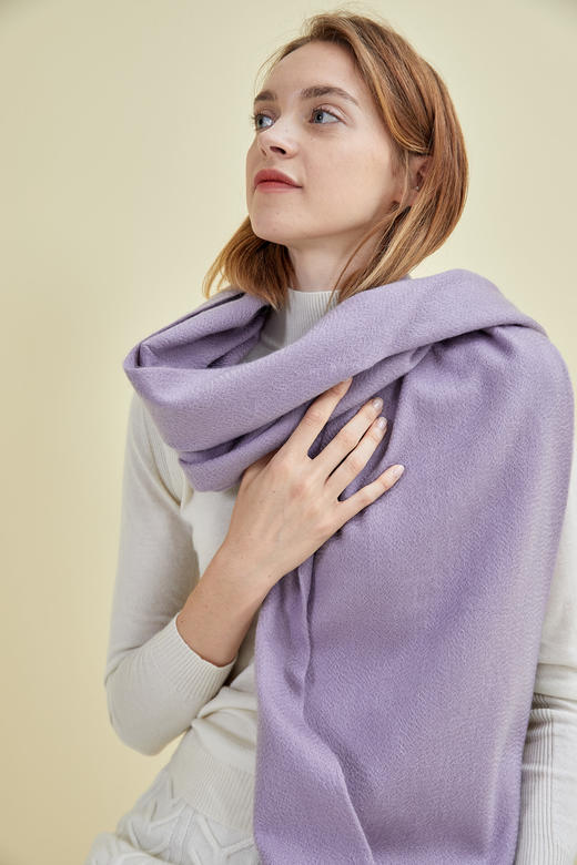 水波纹羊绒大披肩 SJF18P701N 商品图11