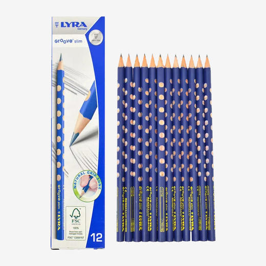 LYRA 三角杆洞洞铅笔矫正握姿12支/盒  2盒装（送4B橡皮+笔帽） 商品图3