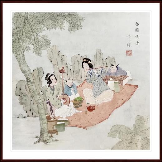 王婷婷-真迹-国画人物《春园佳音》卧室 客厅 商品图1