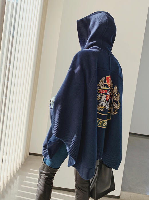 5折 THS Lady 无折 连帽披肩 后背麦穗刺绣披肩斗篷 BC853 商品图2