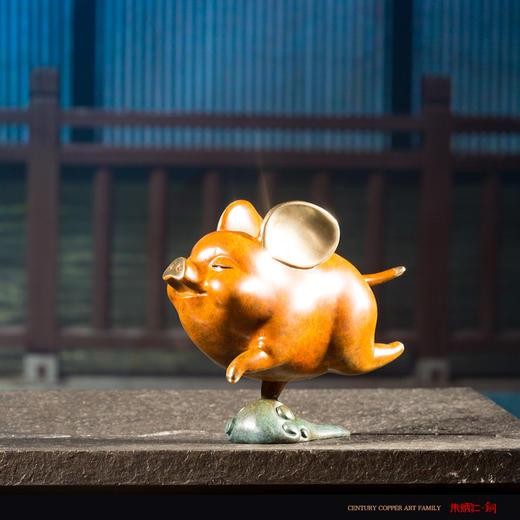 朱炳仁铜 小飞猪 猪年生肖 家居 家居 铜摆件 铜工艺品 非遗 商品图3
