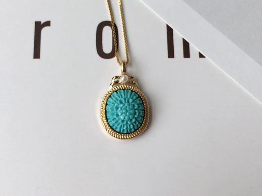 903447绿松石格桑花吊坠