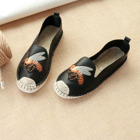 【买麻鞋，雅路人】防脚臭，春夏款雅路人手工千层底布鞋亚麻底女鞋千层底刺绣布鞋女YQ-04