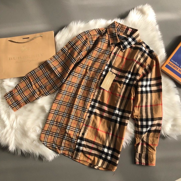 点此购买情侣款巴宝莉联名限量款格纹衬衫创111616