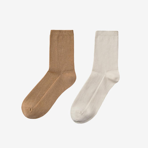 小亘 天然彩棉中筒袜4双装 商品图0