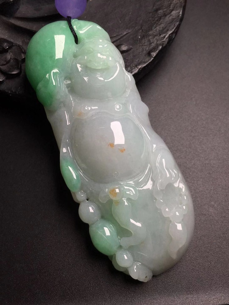 d13142翡翠逍遥佛挂件手把件