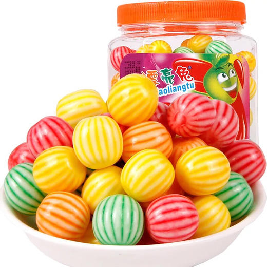 漂亮兔西瓜泡泡糖桶装460克约185颗2桶口香糖