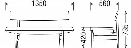 karimoku CU72 bench 二人长凳 商品图6