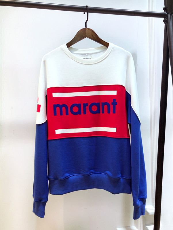 isabelmarantetoilelogo植绒字母拼色圆领套头卫衣