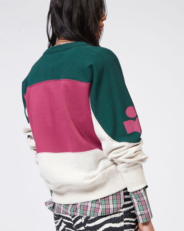 isabelmarantetoilelogo植绒字母拼色圆领套头卫衣