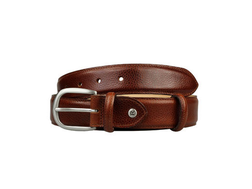 英国原产高品质手工制作好运皮带-红棕色全粒面小牛皮ARL08 商品图1