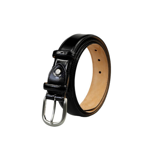 英国原产高品质手工制作好运皮带-亮黑色牛皮ARL06 商品图2