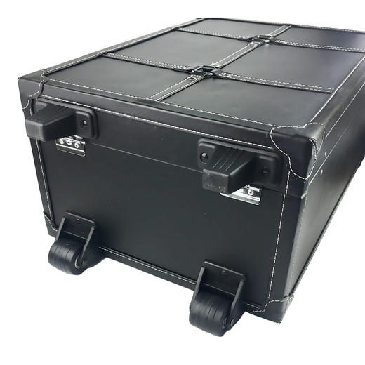 鹰堡黑色皮革双锁时尚拉杆工具箱hv052a专业美发工具箱美发大工具箱