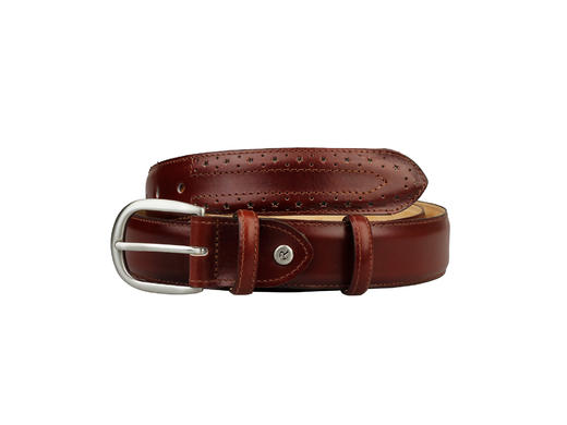 英国原产高品质手工制作好运皮带红棕色雕花小牛皮ARL04（女款） 商品图1