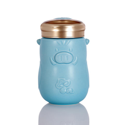 猪小福随身杯360ml单层 杯盖可刻字 商品图2