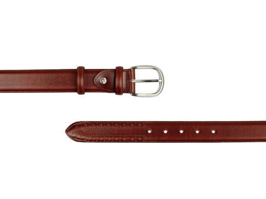 英国原产高品质手工制作好运皮带红棕色雕花小牛皮ARL04（女款） 商品图0