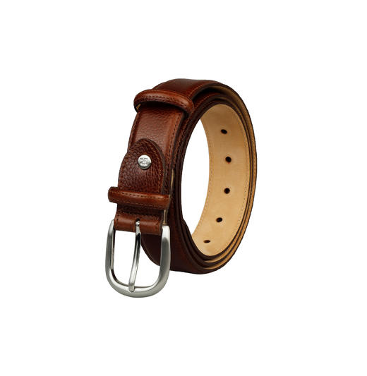 英国原产高品质手工制作好运皮带-红棕色全粒面小牛皮ARL08 商品图2