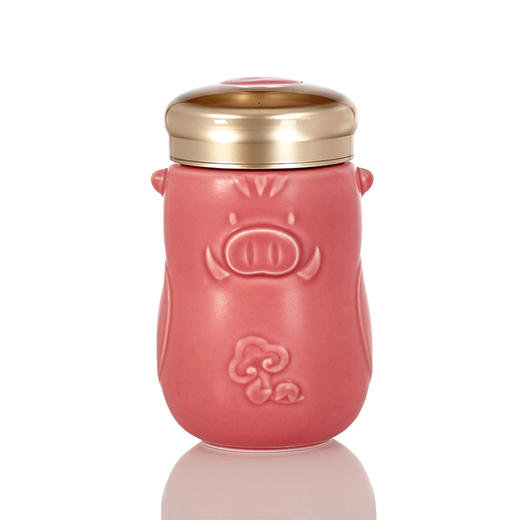 猪小福随身杯360ml单层 杯盖可刻字 商品图1