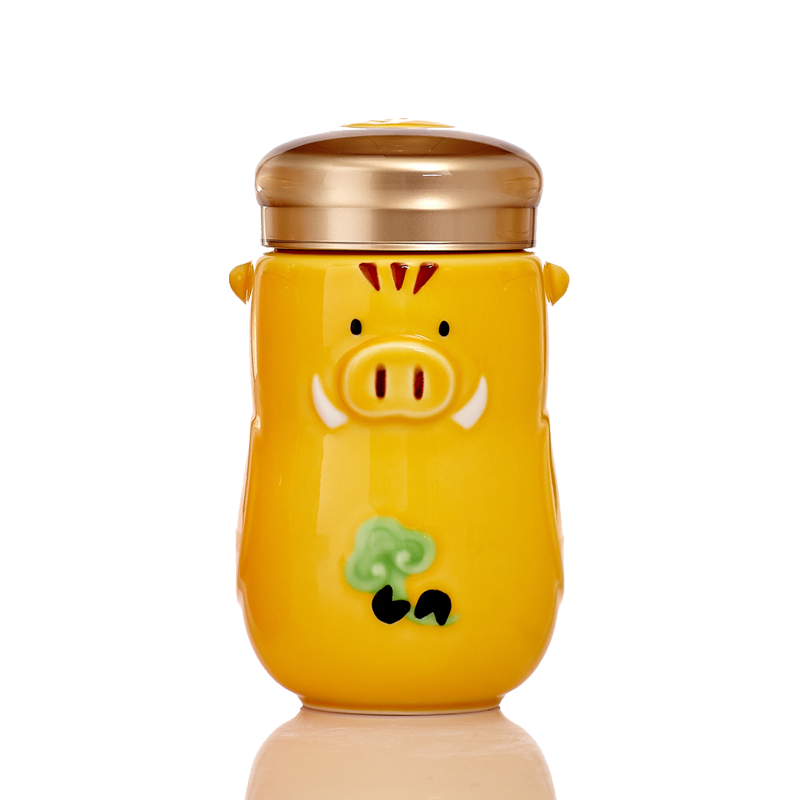 猪小福彩釉随身杯360ml单层