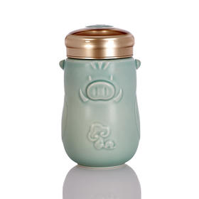 猪小福随身杯360ml单层 杯盖可刻字