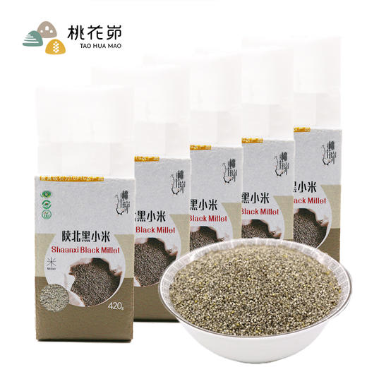 【五谷杂粮】桃花峁米脂山地黑小米420g×1袋真空装 商品图0