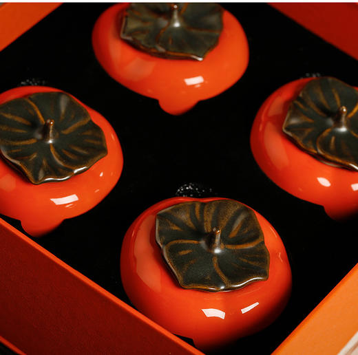 「柿柿如意」陶瓷功夫茶叶罐礼盒包装 商品图4