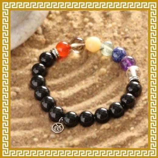 【麦玲玲正版授权】吉庆堂七色脉轮彩云手串-大方版 商品图0