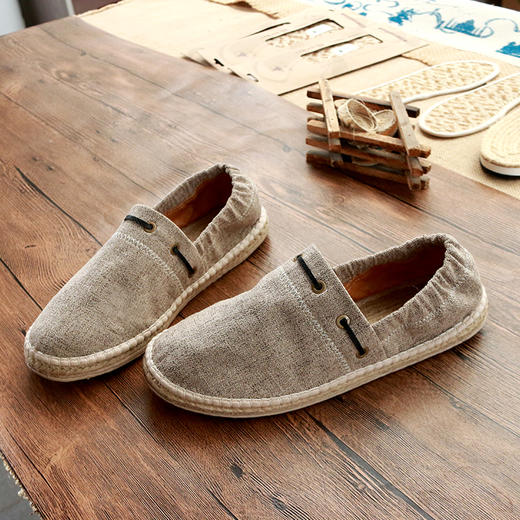 【买麻鞋，雅路人】防脚臭，春季新款雅路人手工千层底布鞋亚麻底男鞋四季鞋棉麻休闲布鞋YQ-08 商品图2
