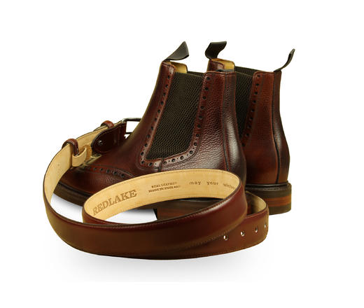 英国原产高品质手工制作好运皮带-酒红色雕花小牛皮ARL03 商品图5